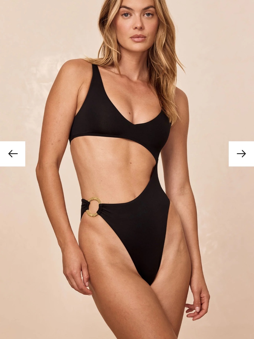 Monday Swimwear Black Cutout One-Piece with Side Ring Accent